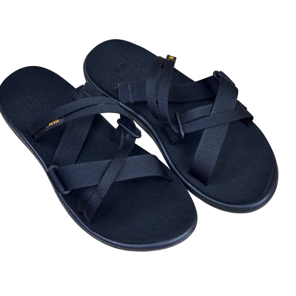 Teva Voya Infinity Black Strappy Sandals Womens 8